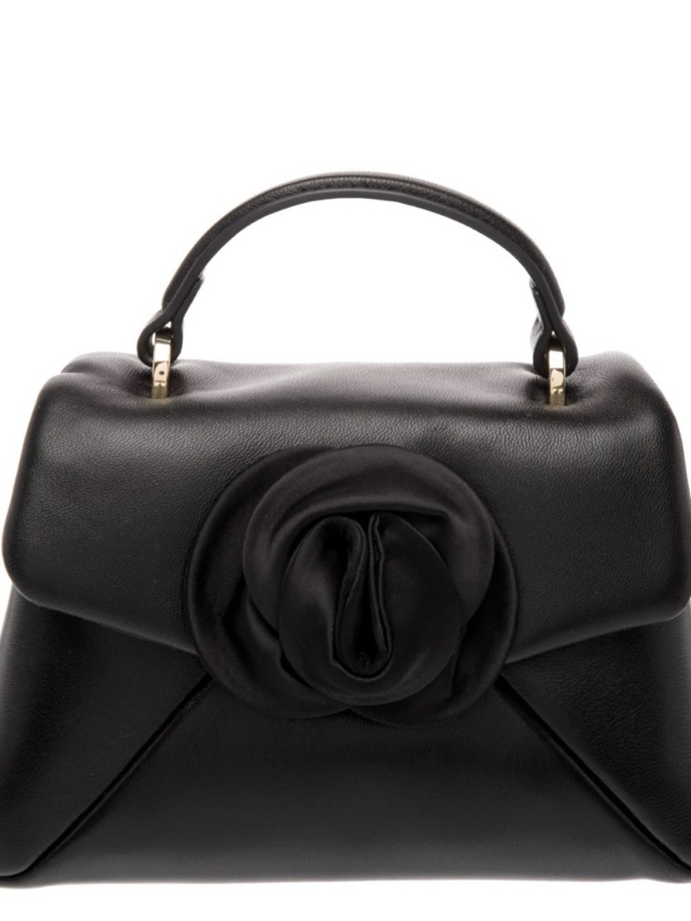 Ted Baker 
Black Floral-Accent Top Handle Bag with Charm
